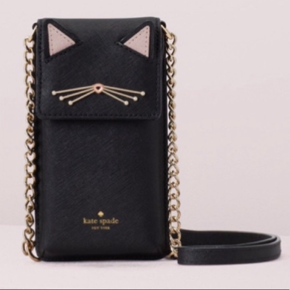 SOLD Kate Spade Black Cat Phone Crossbody